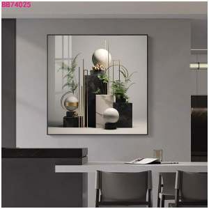 Himalaya Painting 40cmx40cm Abstract Unique Design Frameless Waterproof Sintraboard Decorative Wall No Light