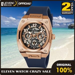 [Promo] Jam Tangan Pria Guess GW0569G3 Prodigy Dual Tone Sunray Dial Navy Silicone Strap Original Garansi 2 Tahun [✔COD][100% Authentic] [COD]