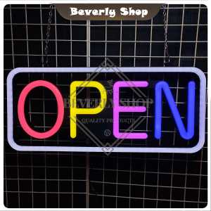 OPEN ขนาด 54 X 23.5 X 3.5cm ป้ายไฟนีออน หน้าร้าน ป้ายไฟตัวอักษร ตกแต่งหน้าร้าน สร้างความโดดเด่นให้ร้านคุณ