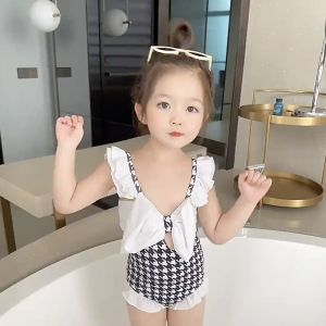 kyiibaby Girls swim suit Summer wear western style Nvbao one-piece swimsuit hot spring little kybb054