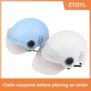 【ZTOYL】 1 mảnh 3C được chứng nhận nam và nữ trưởng thành phim hoạt hình Xe đạp điện xe máy nửa Mũ bảo hiểm với kính bảo hộ xe đạp