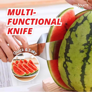 【Product Lab】Multi-functional Knife & Scoop Tool | Heavy Duty | Perfect for Kitchen & Fruit Prep | Solid Wood Handle | Triangle Watermelon Cutter