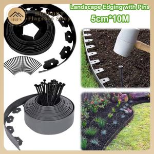 【HRFS】 ขอบสนามหญ้าแบบไม่ต้องขุด 10 เมตร พร้อมหมุดยึดแข็งแรง 30 ชิ้น สำหรับตกแต่งสวนและดูแลสนาม