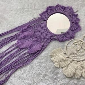 MACRAME CERMIN JUMBO PANJANG -HIASAN DINDING MACRAME CERMIN RUMBAY PANJANG