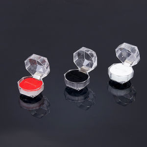 FF Tempat Cincin Mika Kristal/Wadah/Cincin Mini Kotak Perhiasan Anting Kancing Cincin Kalung Tas Perhiasan COD