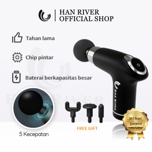 HAN RIVER Alat pijat MASSAGE GUN (Redakan Pegal Otot Badan) / alat pijat elektrik seluruh badan/Alat Pijat Getar 4 in 1 / alat pijat seluruh badan
