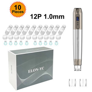 Hydra Pen with 10Pcs 12Pins Nano Cartridges Wireless Electric 7 Color LED Light Pen