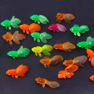 AINACHU Colorfor 20pcs/set Soft Rubber Mini Beach Toys Baby Kids Toys Fish Tank Decoration Baby Bath Toys Simulation Goldfish