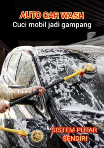 Set Sikat Cuci Busa Mobil Otomatis Sikat Putar Busa Semprot Alat Pembersih Otomatis Portabel Aliran Air Saklar Cuci Mobil
