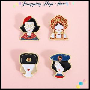 【Jumpping】 2ชิ้นการ์ตูนชุดตัวละครหญิงชาวรัสเซียหมุดเคลือบที่กำหนดเองรูปแบบของที่ระลึกเข็มกลัดเครื่องประดับป้ายปกเสื้อ