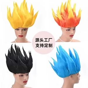Tóc giả Goku Bảy Viên Ngọc Rồng kiểu tóc lửa Siêu Saiyan cos Tóc giả đội đầu kiểu hoa sen cho hóa trang biểu diễn dạ hội