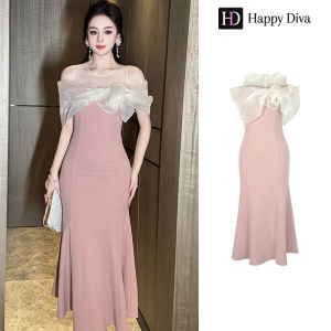 Happy Diva ชุดสตรีชุดสีชมพูงานแต่งงานอย่างเป็นทางการชุดสําเร็จการศึกษาวันเกิดชุดราตรี 11522