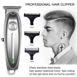 Kemei-1949 Clipper Metal Men Electric Cordless Hair Trimmer 0mm Baldheaded T Blade Finish Haircut Machine