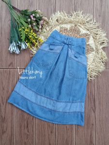 Rok Jeans Muslimah Anak Perempuan Rok Panjang Anak Naura Skirt PREMIUM