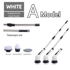 8 IN 1 Multifunctional Electric Cleaning Brush Handheld wireless 8 Brush Head bathroom Kitchen Brush