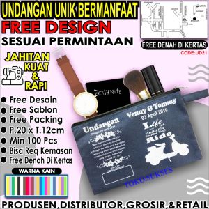 Undangan Pernikahan Tas Vintage Rustic Elegan Unik Lucu Premium Bermanfaat Murah Kain Tebal