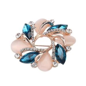Fashionable Scarf Pin Holder Brooch Anti-Slip Scarf Fastener Blossom Flower Brooches for Women Party Wedding