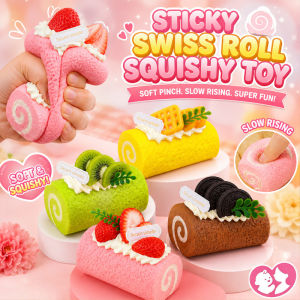 Sticky Swiss Roll Squishy Toy Soft Pinch Squeeze Ball Sticky Hand Slow Rising Squishy Toys for Girls