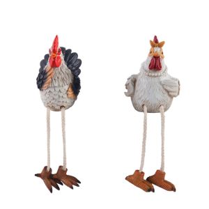 UMBRAULI 2pcs Resin Hanging Turkey Couple Figurines Cute Handmade Turkey Statue Table Decoration Decorative Miniature Figurine Sculpture Thanksgiving