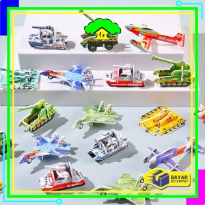 MI-M358 Mainan Edukasi Anak DIY Puzzle 3D Mini Motif Dino Animal Serangga Pesawat Bongkar Pasang
