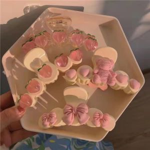 QEARL9 2022 New Sweet Peach Hair Claw Summer Acrylic Hair Clips Girls Hairpins Hair Crab Ponytail Clip Fashion Hair Accessories Christmas Gifts