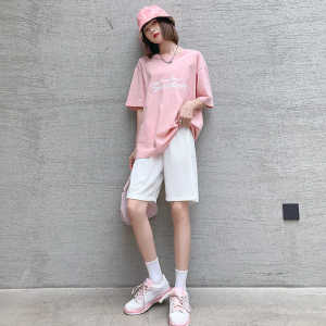 IELGY Quần Đùi Lụa Lạnh Thể Thao Ống Đứng Dáng Suông Mỏng Thường Ngày Mùa Hè Cho Nữ