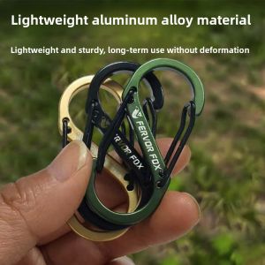 NOBLELYN 5pcs Aluminum Alloy S Type Carabiner 3 Colors With Lock Anti-Theft Keychain High Quality Outdoor Camping Backpack Buckle