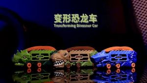 Transformed Truck Toy with 1PC Diecast Racing Cars Dino Transport Car for Kids Transformed Dinosaur Truck Toy