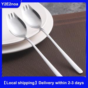 【Local shipping】 304 Stainless Steel Fork Household Spork Spoon One Salad Spoon Cake Fruit Fork Western Fork Tableware