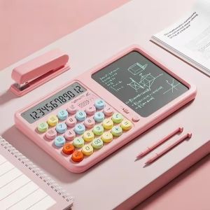 2-In-1 Colorful Fashion Real-person voice version calculator Writing Tablet 12 Digit LCD Display Student calculator