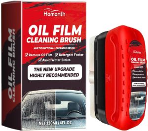 Automotive Oil Film Cleaning Brush 2024 Glass Oil Film Remover for Car Window Windshield Cleaner Tool Glass Cleaning Board 120mL