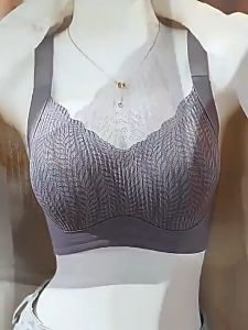 Bra Wanita Tanpa Dawai Sokongan Harian Tali Lebar Cawan Bertekstur Full Coverage Baju Dalam Women Underwear