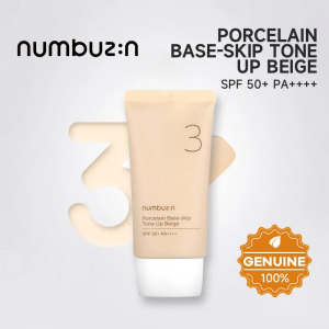 Numbuzin No.3 Porcelain Base-skip Tone Up Beige 50ml Foundation Powder/Sunscreen SPF50+ PA++++