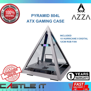 Azza PYRAMID 804L Gaming Premium Casing Case Chassis Included 1x Hurricane II Digital 12CM RGB Fan