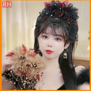 🔥🔥🔥ranghe กิ๊บติดผมไข่มุกขนนกหรูหราแฟชั่นสำหรับผู้หญิงอุปกรณ์ตกแต่งผม