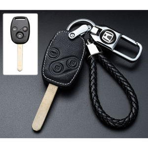 【Ready Stock】Sarung Kunci Mobil Key Cover Kunci Casing Kunci Mobil Keychain Gantungan Kunci Dengan Plat Nomor Telepon Anti Hilang Kulit Honda Brv 2016 Accord Civic 3 Tombol Casing OEM