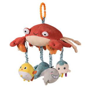 TUMAMA baby bedside rattle Newborn baby 0-1 year old plush toy baby stroller pendant Crab bell