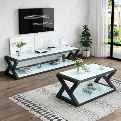 Tv Console Cabinet Living Room TV Cabinet For Living Room Tempered Glass Sitting Room Cabinet Simple Modern Small Apart Fiobobo 电视柜