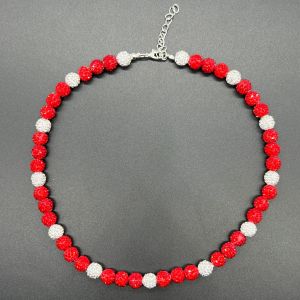 ＜1220＞  Vòng Cổ Bóng Chày  Hip Hop Màu Quả Bóng Kim Cương Vòng Cổ Trang Sức