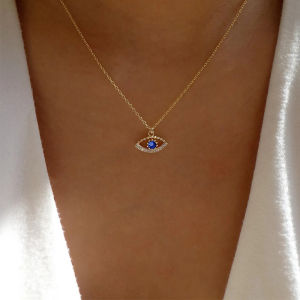 greatfunny Headache Relief Sapphire Necklace Diamond Pendant Devils Eye Headache Relief Necklace for Women