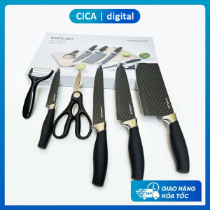 Bộ Dao Nhà Bếp 6 Món LocknLock CKK103S6 – Lưỡi Thép Sắc Bén Thiết Kế Sang Trọng Cán Cầm Chống Trượt