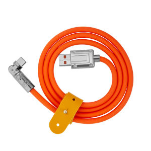 RLG 6A 120W Kabel Putar Zinc Alloy Untuk iPhone Android Type-c Fast Charging Cable Kabel Data Putar 180derajat