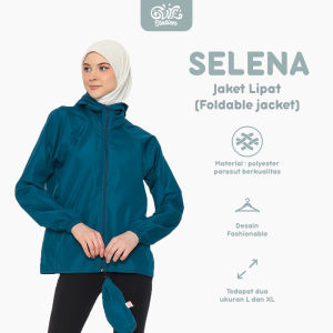 Jaket Wanita Lipat Folded Jaket Running Jaket Olahraga Cewek Selena Series Warna Petrol Tosca