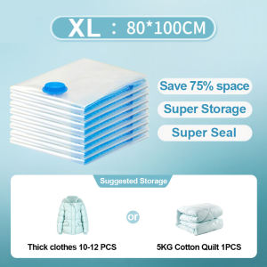 Vacuum Storage Bags Reusable Vacuum Storage Plastic Bags Compression Seal Bags Sealed Vacuum Storage Bags for Travel Storage Space Saver For Clothes