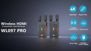 ตัวขยายสัญญาณวิดีโอ HDMI ไร้สาย 4K ระยะส่งและรับ 400 เมตร สำหรับกิจกรรมกลางแจ้ง การถ่ายทอดภายในอาคาร ทะลุผนัง