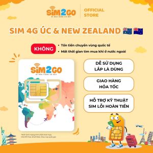 SIM du lịch Úc và New zealand - 10 đến 20 ngày - Tặng kèm que chọc SIM - SIM chưa kích hoạt - SIM2GO