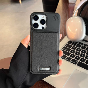 Luxury Classic Leather Magnetic Frameless Phone Case For iPhone 15 16 17 Pro Max Air Plus 14 13 12 11 Plating Protection Cover