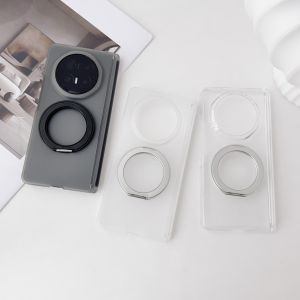 For VIVO X Fold 6 Case Hard Transparent Double middle hinge Ring Stand Protective Back Cover For VIVO X Fold6 5 3Pro Fold5 Shell