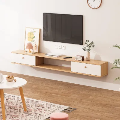 Kệ tivi gỗ treo tường kệ trang trí 2 ngăn thông minh hiện đại tiết kiệm diện tích phòng khách - GP188