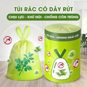 Túi Đựng Rác Hương Lavender Túi Rác Xua Đuổi Ruồi Muỗi Có Dây Rút Cuộn 50 tú 45x50cm